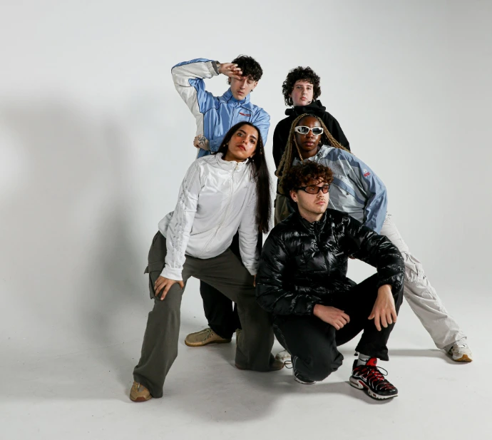 a group of young people posing for a picture